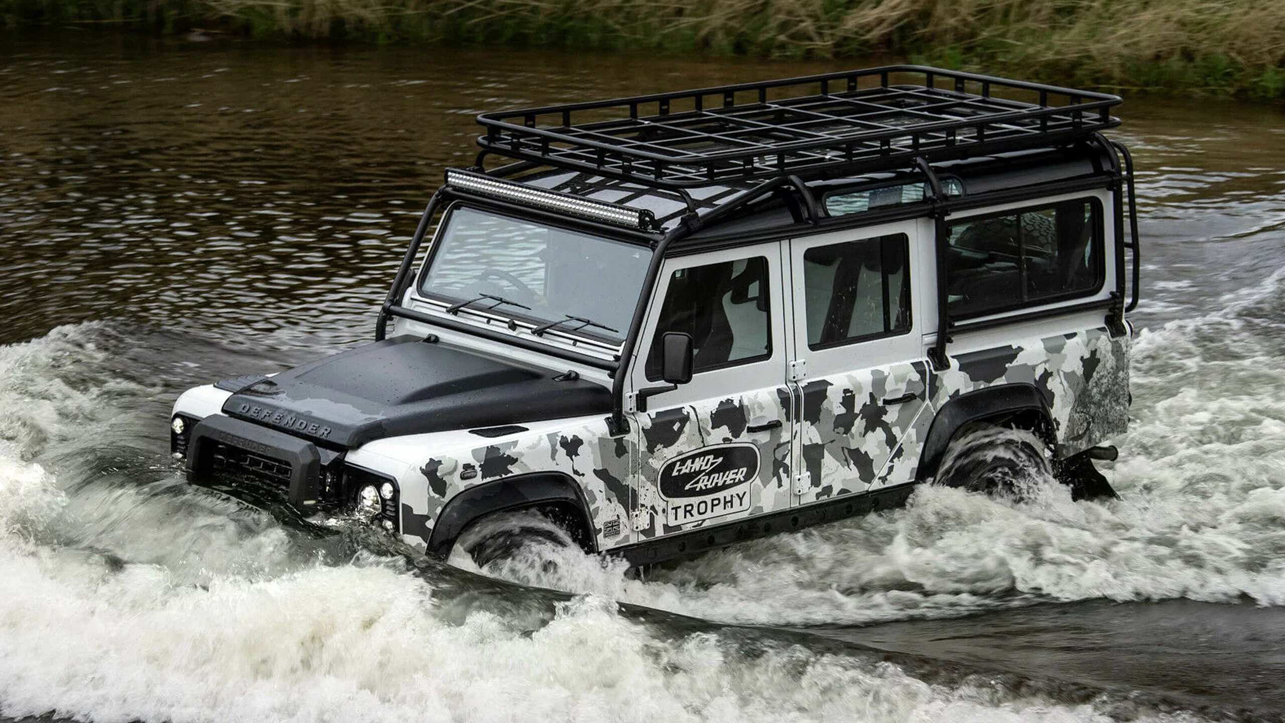 Car driving on river