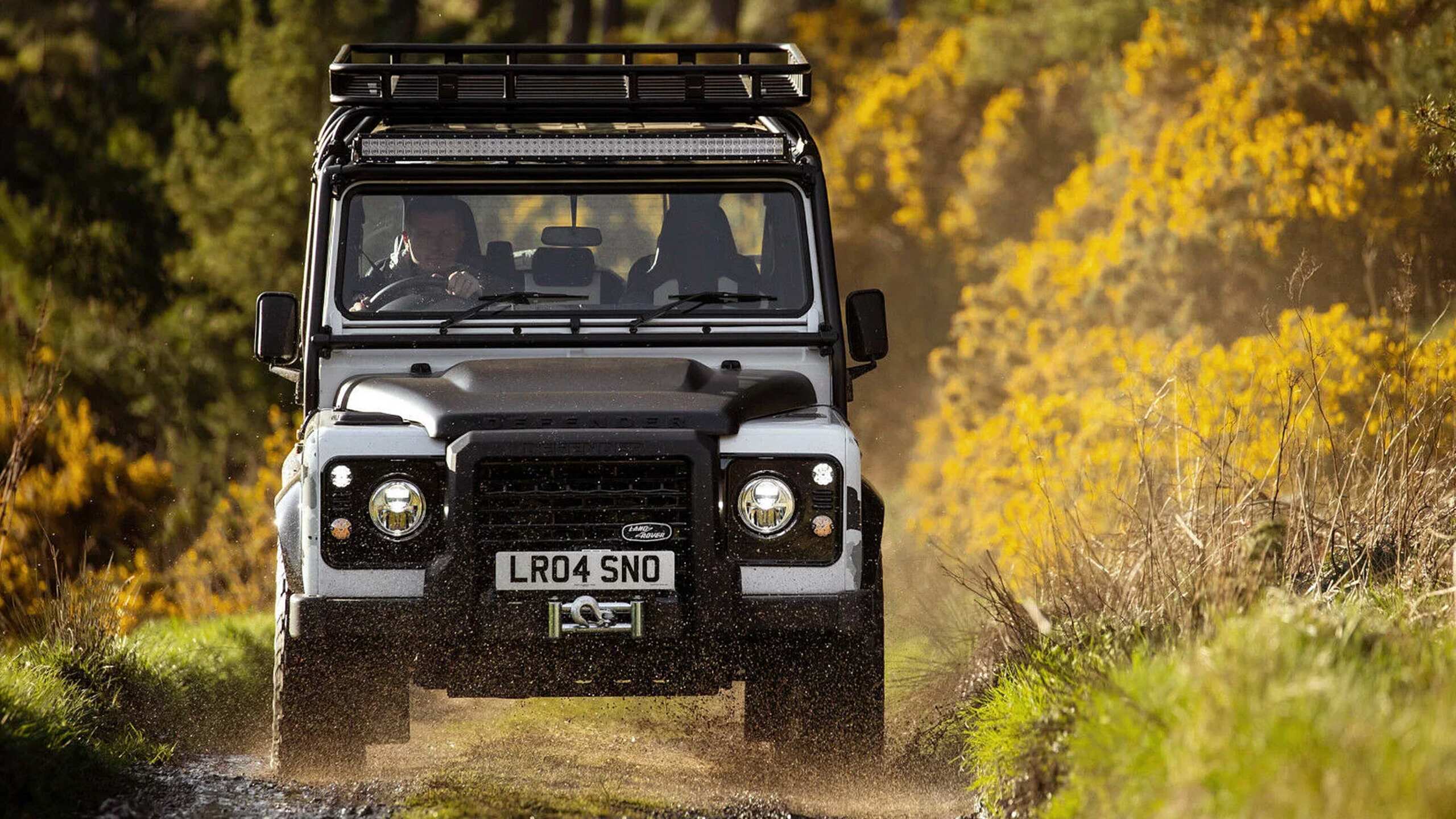 Running on modern luxury car off road