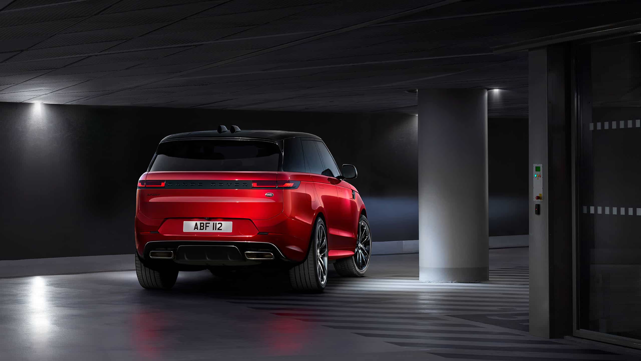 Rear of parked Range Rover Sport